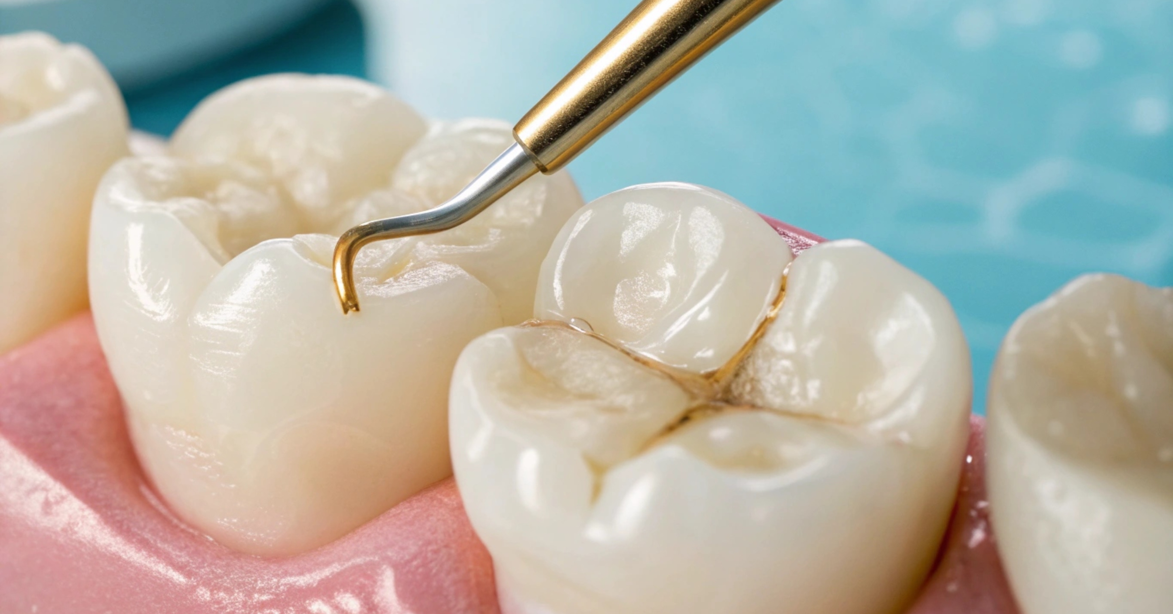 A tooth with cavities