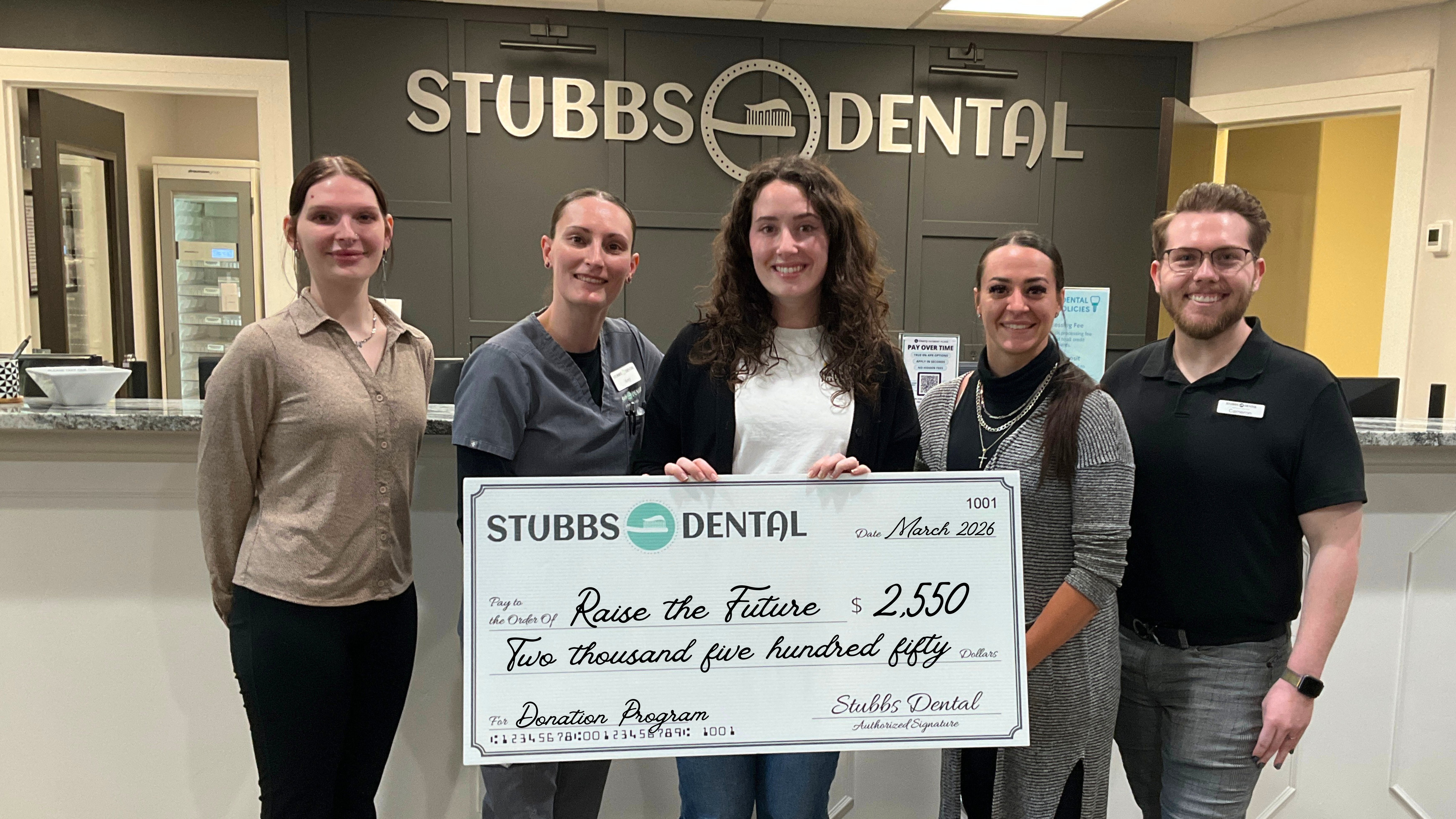Stubbs Dental donates to Raise the Future